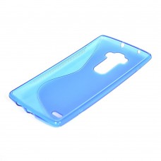 LG G Flex 2 - TPU S Wave Pattern Soft Protective Phone Cover Case - Clear Blue